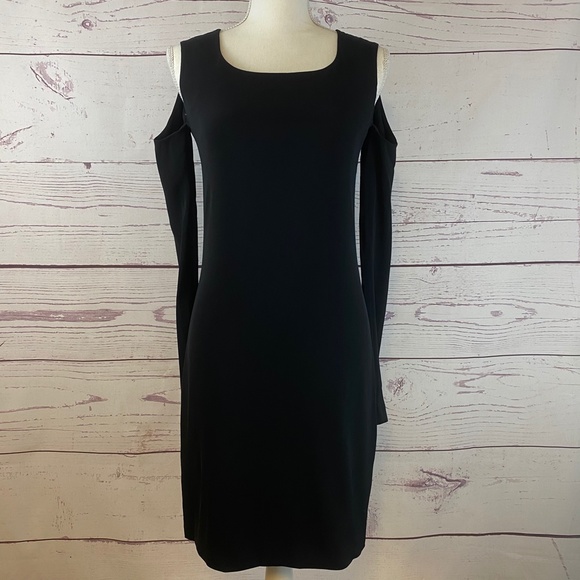 HELMUT LANG Sleeve Cutout Crepe Shift Dress - Picture 3 of 11